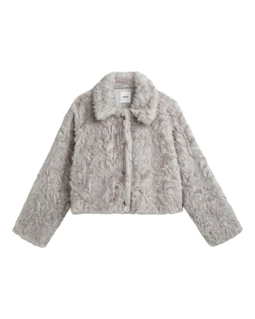 Summum Gray Faux Fur & Shearling Jackets