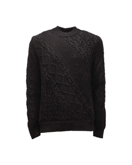 Paolo Pecora Black Round-Neck Knitwear for men
