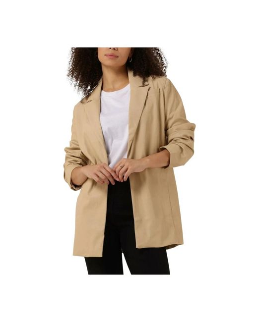 Another Label Jassen ,Katoen Eli Blazer in het Natural