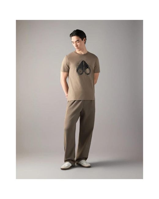 Moose Knuckles Icebreak Logo Tee in het Brown voor heren
