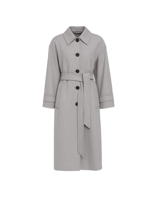 Max Mara Gray Grauer Baumwollmischung Ilde Mantel