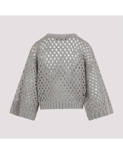 Brunello Cucinelli Rete Sweater in het Gray