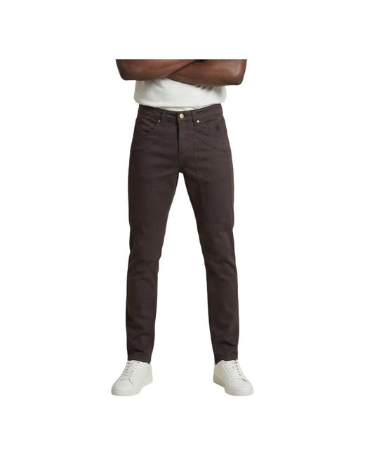 Jeckerson Black Slim-Fit Trousers for men