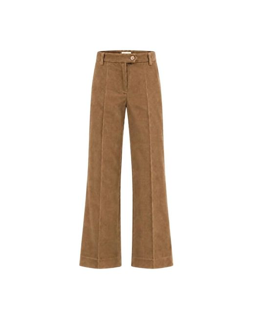Straight Trousers Marella de color Brown