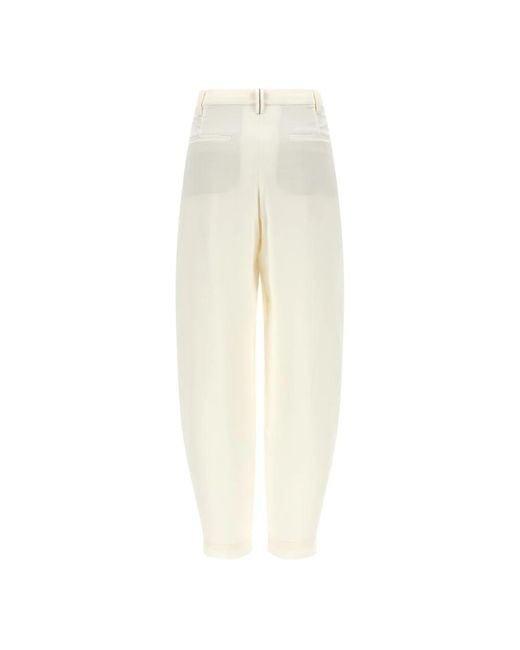 Brunello Cucinelli White Tapered Trousers
