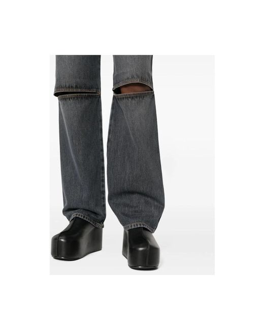 J.W. Anderson Cut Out Knee Bootcut Jeans in het Gray