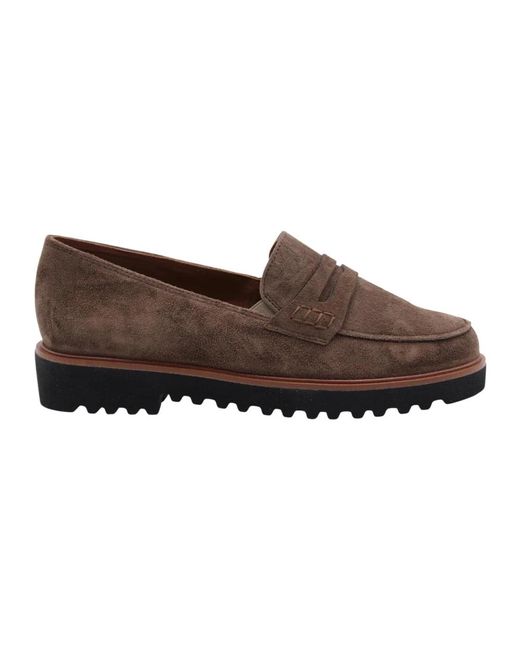 Paul Green Brown Klassische Leder Mokassin Schuhe