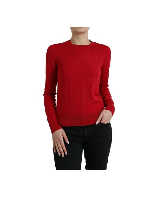 Dolce & Gabbana Red Round-neck knitwear