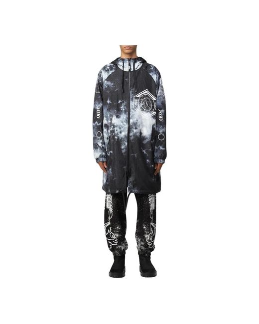 Versace Jeans Couture Stilvoller Schwarzer Mantel Mit Modernem Stil in Black für Herren