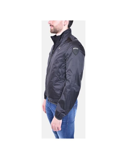 Blauer Kurze gefütterte bomberjacke in Blue für Herren