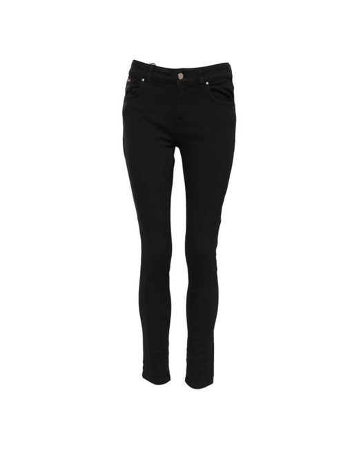 Dolce & Gabbana Zwarte Logo Skinny Denim Jeans in het Black