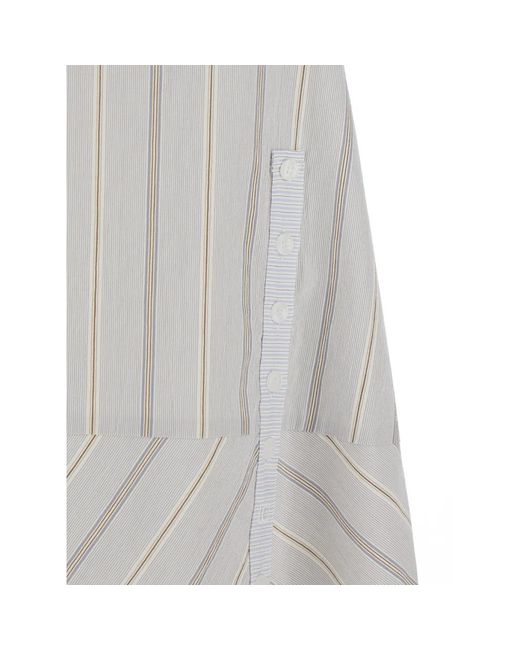 Low Classic Gray Blaues Gestreiftes Trägerkleid Aus Baumwolle