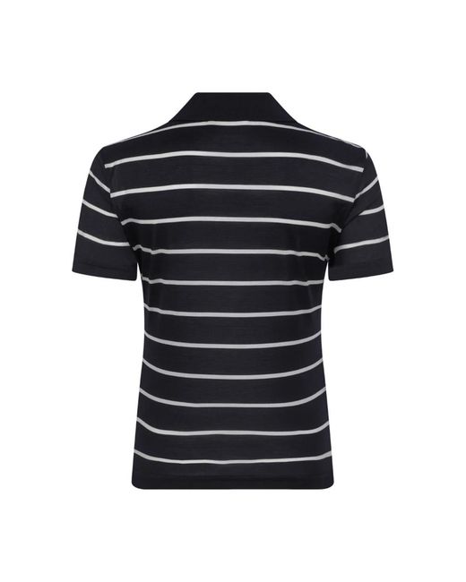 Max Mara Polo Met Korte Mouwen Van Zijde in het Blue