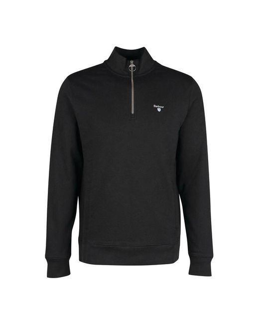 Barbour Hoodies & Sweatvesten ,Zwart ,Katoen Contemporary Half Zip Pullover in het Black voor heren