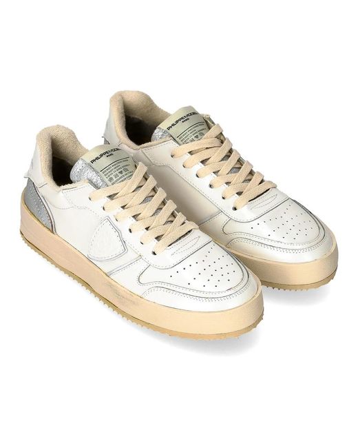 Philippe Model Schoenen ,Wit ,Katoen Sneakers Nice Tennis in het White