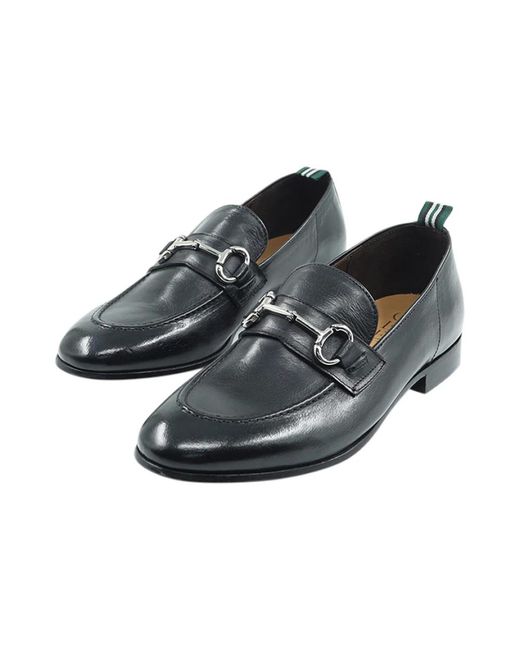 Green George Black Loafers for men