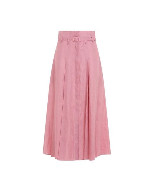 Gabriela Hearst Pink Midi Skirts