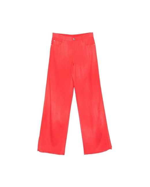Ermanno Scervino Red Wide Trousers