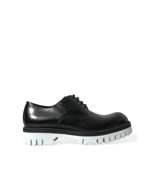 Eleganti scarpe derby in pelle nera e bianca di Dolce & Gabbana in Black da Uomo