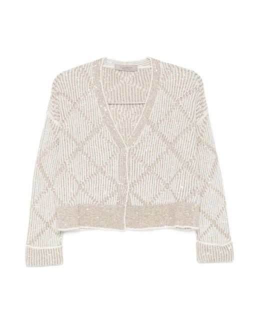 D.exterior White Knit Cardigan