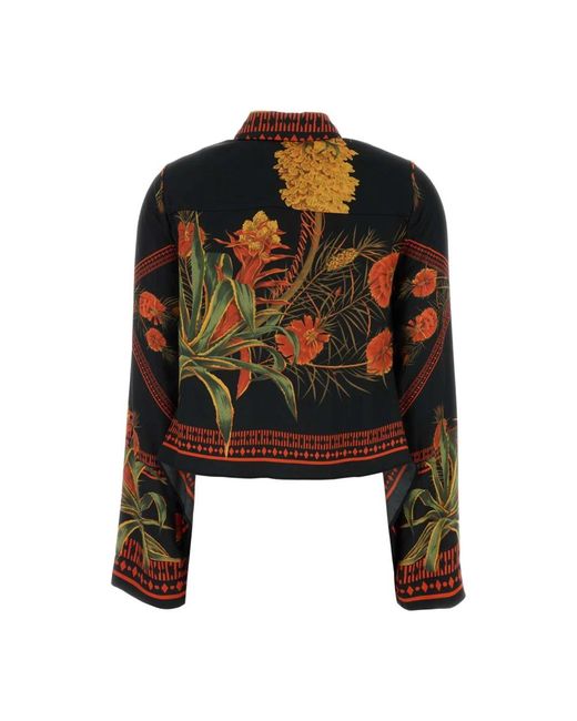 Blumarine Overhemden ,Veelkleurig ,Printed Twill Shirt in het Black