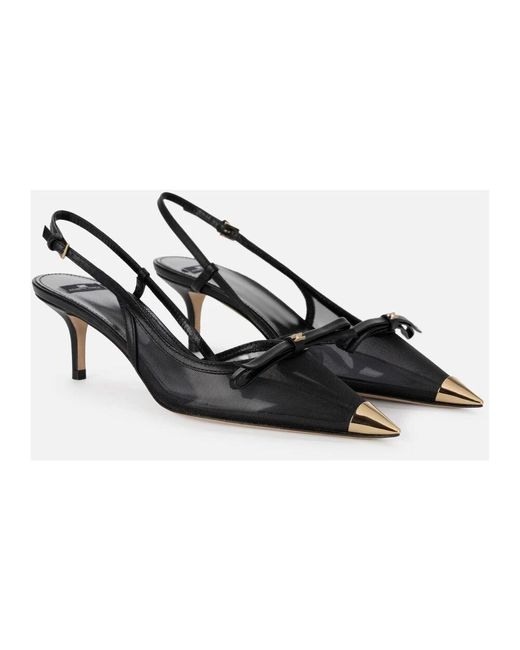 Elisabetta Franchi Black Schwarze slingback flache schuhe mit mesh-einsätzen,schwarze ledersandalen mit schleifendetail