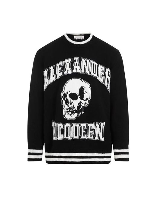 Alexander McQueen Schwarzer logo wollpullover aw23 in Black für Herren