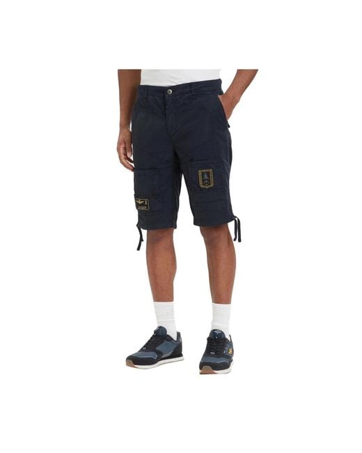 Aeronautica Militare Blue Casual Shorts for men