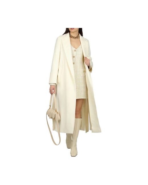 Eleventy Belted Coat in het White