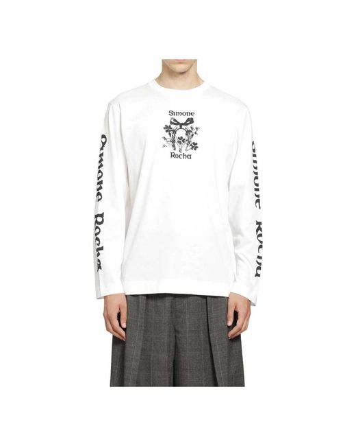 Simone Rocha White Long Sleeve T-Shirts for men