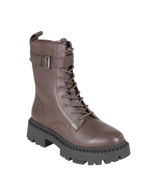 Ash Brown Lace-Up Boots