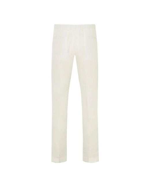 Straight Trousers Barba Napoli de hombre de color White