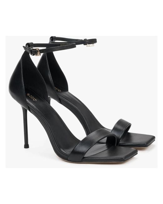 ESTRO Black High Heel Sandals
