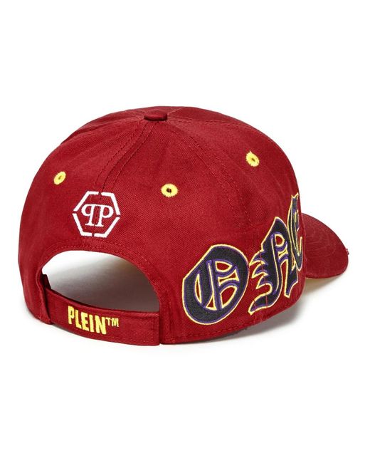 Philipp Plein Baseball Cap Gothic in het Red