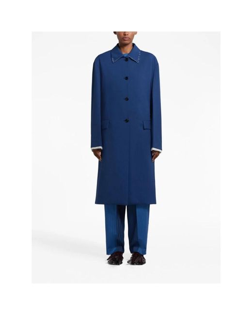Marni Blue Single-Breasted Coats