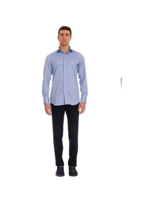 Finamore 1925 Blue Casual Shirts for men