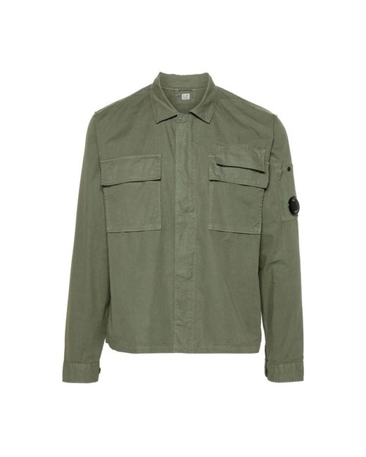 Camicia in gabardine stilosa di C P Company in Green da Uomo
