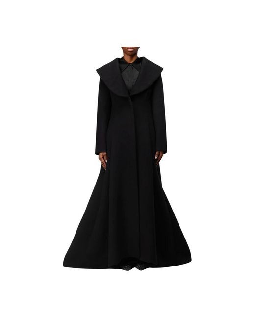 Single-Breasted Coats di Alberta Ferretti in Black