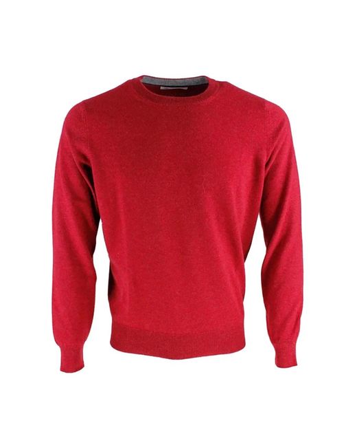 Brunello Cucinelli Red Round-Neck Knitwear for men