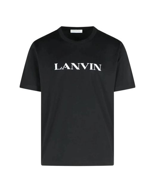 Lanvin Tops ,Zwart ,Zwart Logo T-Shirt in het Black voor heren