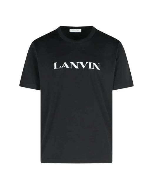 Lanvin Tops ,Zwart ,Zwart Logo T-Shirt in het Black voor heren