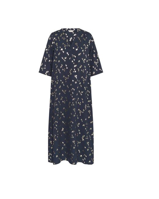 Part Two Blue Folienmuster Kleid