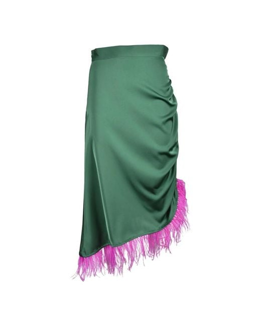 WEILI ZHENG Green Midi Skirts