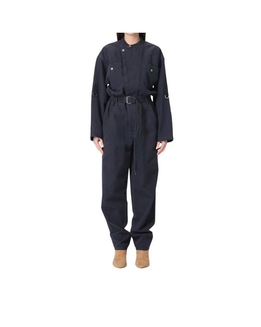 Isabel Marant Jumpsuits & Playsuits ,Zwart ,Katoen Nessime Jumpsuit in het Blue