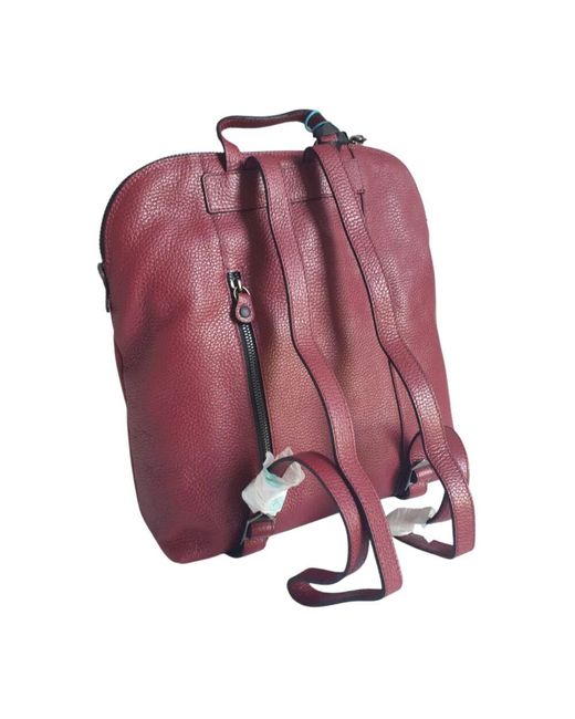 Gabs Purple Schwarzer Leder-Rucksack Im Icon-Stil