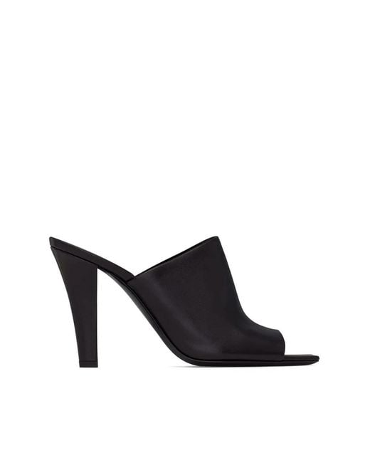 Saint Laurent Black Heeled Mules