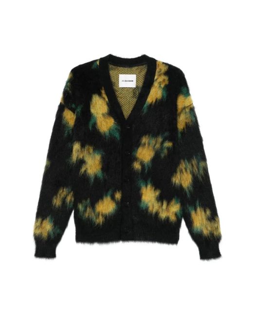 Jil Sander Truien & Vesten ,Veelkleurig ,Wol Floral Double-Face Jacquard Gebreid Vest in het Green voor heren