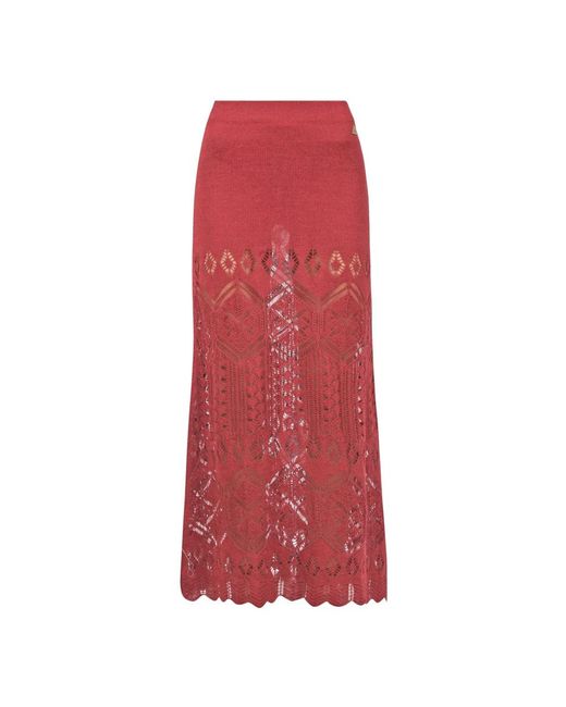 Akep Red Midi Skirts