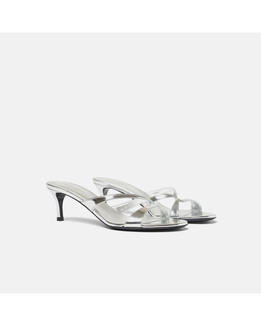 Scarosso White Heeled Mules