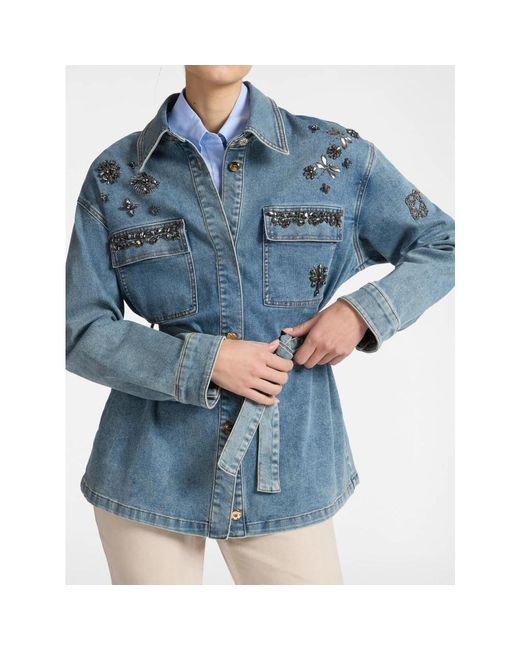 Elena Miro Blue Denim Jackets